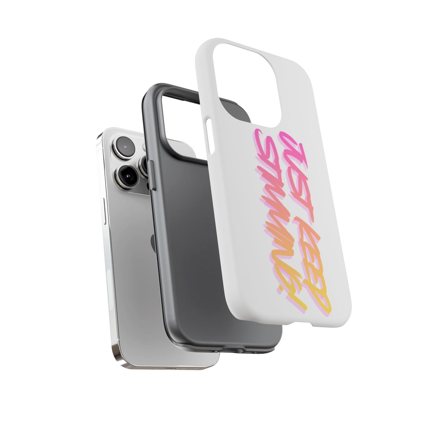 "Just Keep Stimming" Gradient Script Phone Case - Dual - Layer Protective Cover | iPhone & Samsung - Geo Rocks The 'Tism