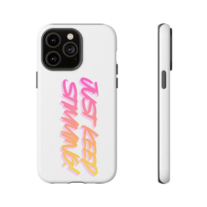 "Just Keep Stimming" Gradient Script Phone Case - Dual - Layer Protective Cover | iPhone & Samsung - Geo Rocks The 'Tism