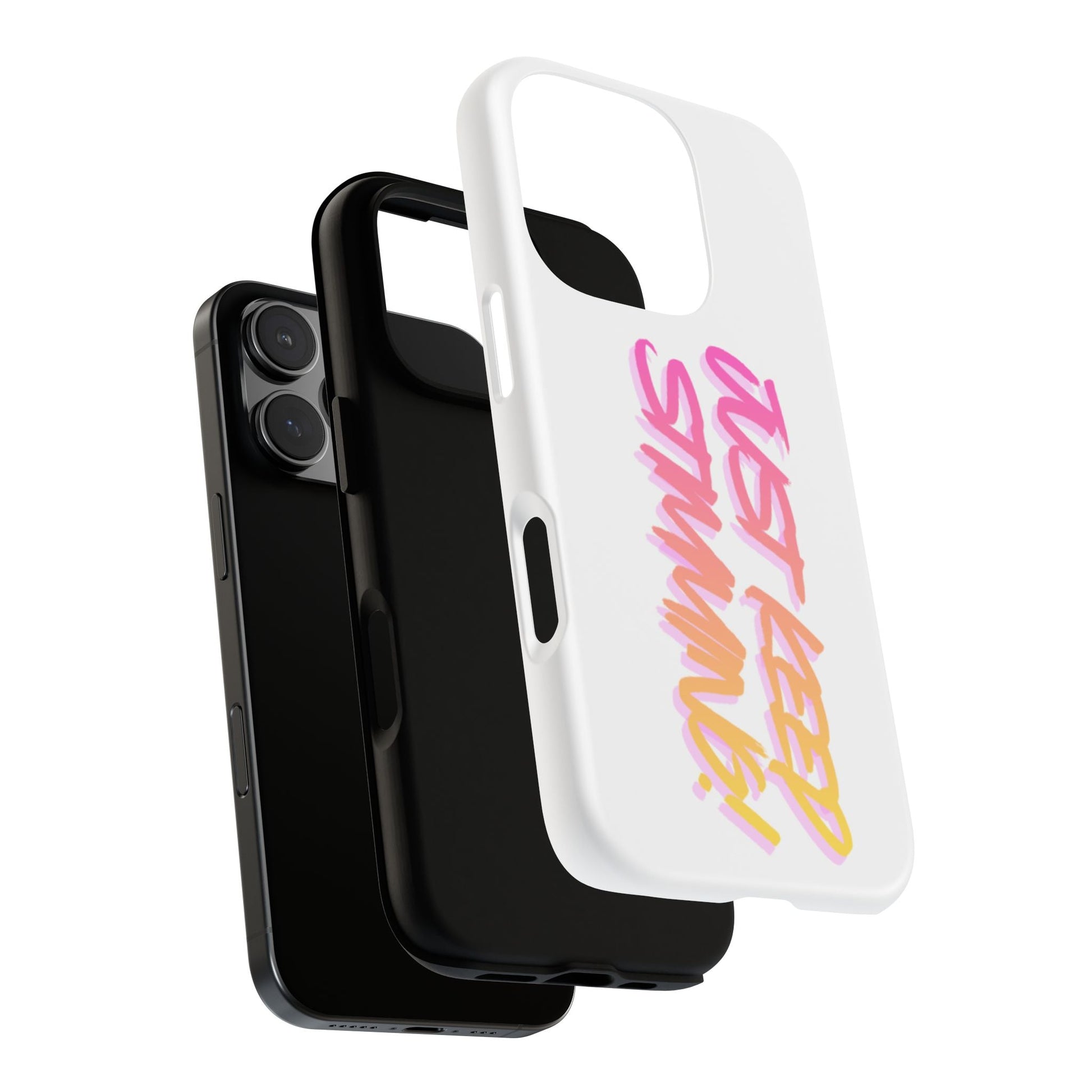 "Just Keep Stimming" Gradient Script Phone Case - Dual - Layer Protective Cover | iPhone & Samsung - Geo Rocks The 'Tism