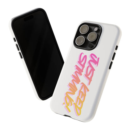 "Just Keep Stimming" Gradient Script Phone Case - Dual - Layer Protective Cover | iPhone & Samsung - Geo Rocks The 'Tism