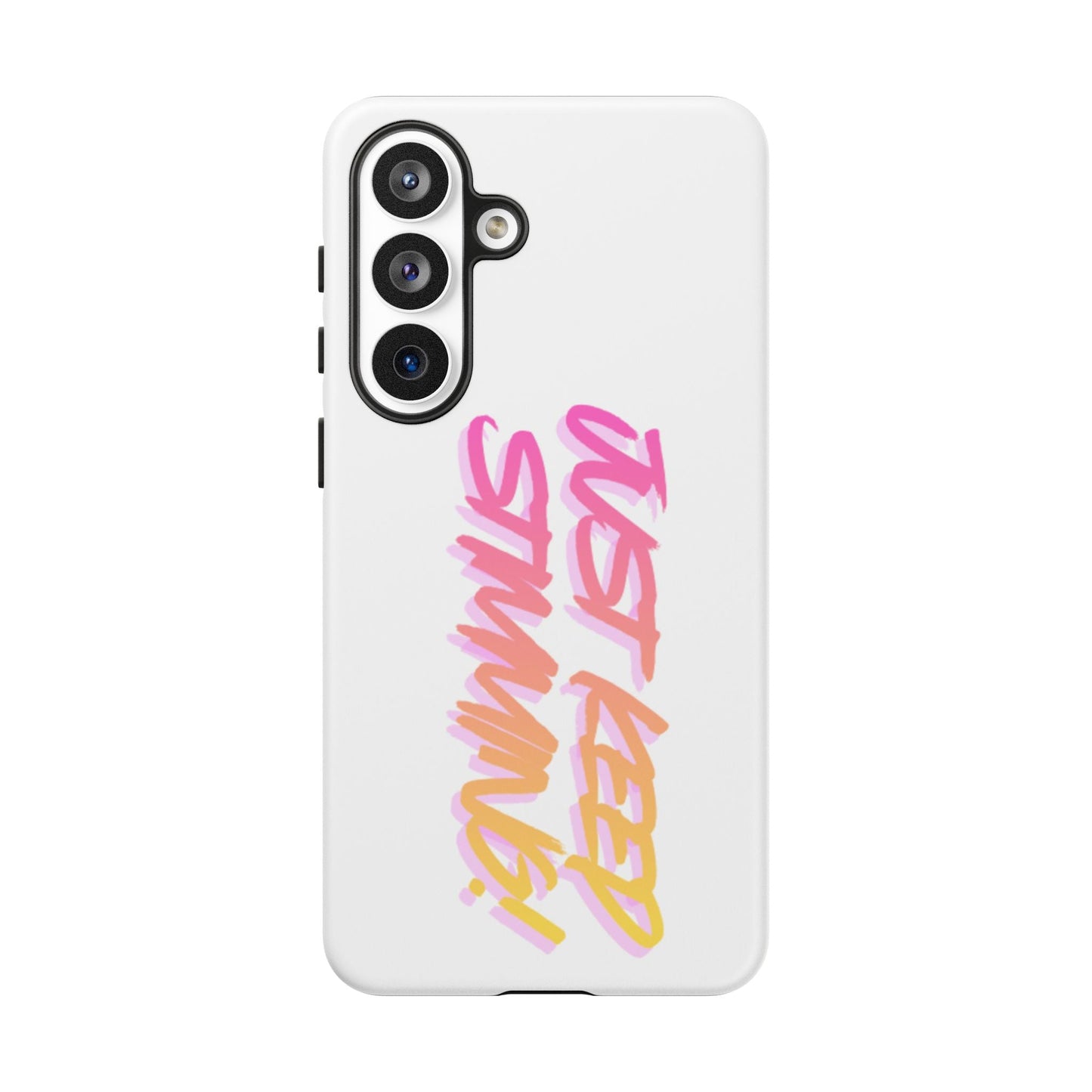 "Just Keep Stimming" Gradient Script Phone Case - Dual - Layer Protective Cover | iPhone & Samsung - Geo Rocks The 'Tism