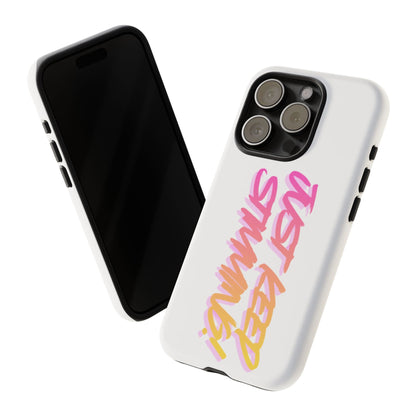 "Just Keep Stimming" Gradient Script Phone Case - Dual - Layer Protective Cover | iPhone & Samsung - Geo Rocks The 'Tism
