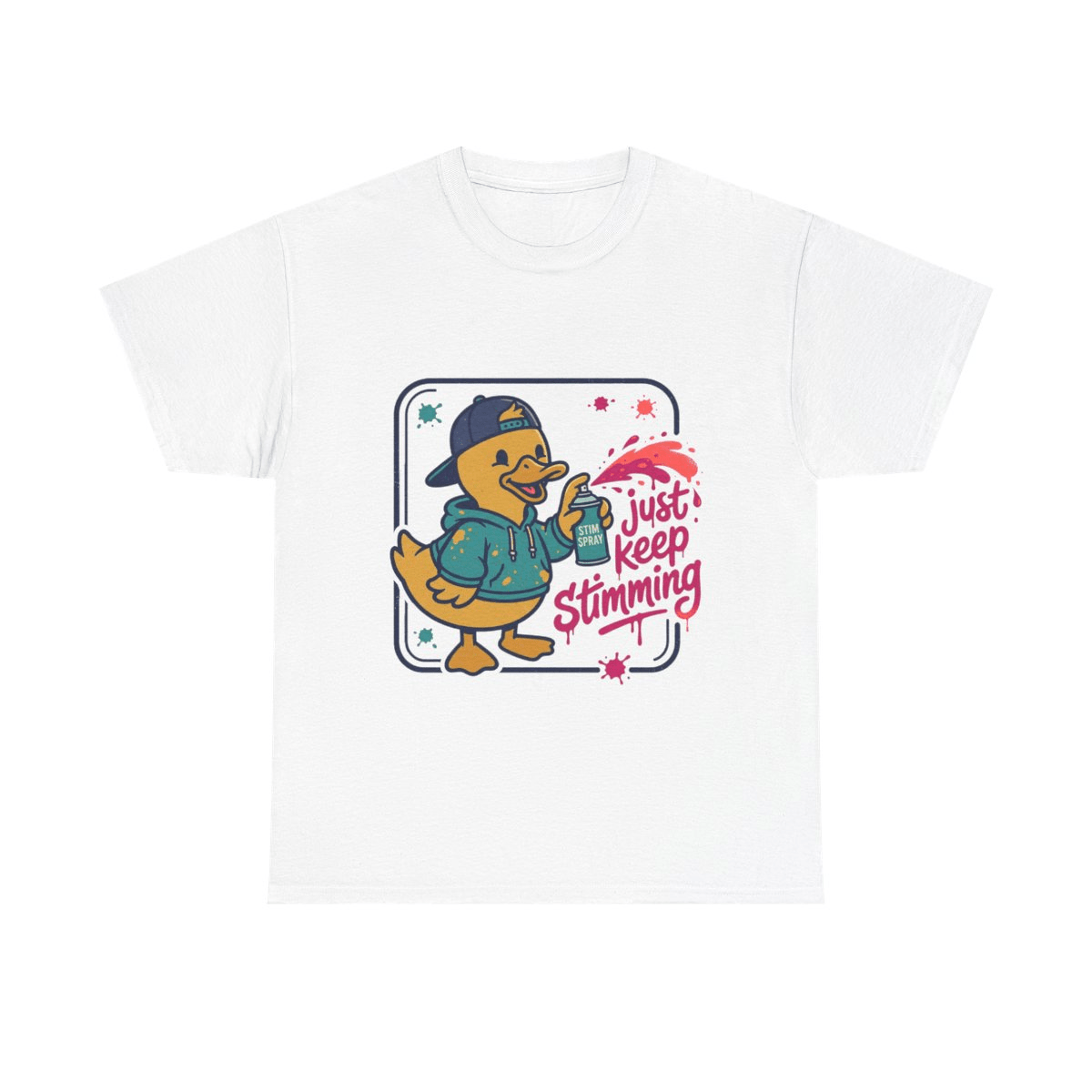 Just Keep Stimming Graffiti Duck Tee - Geo Rocks The 'Tism