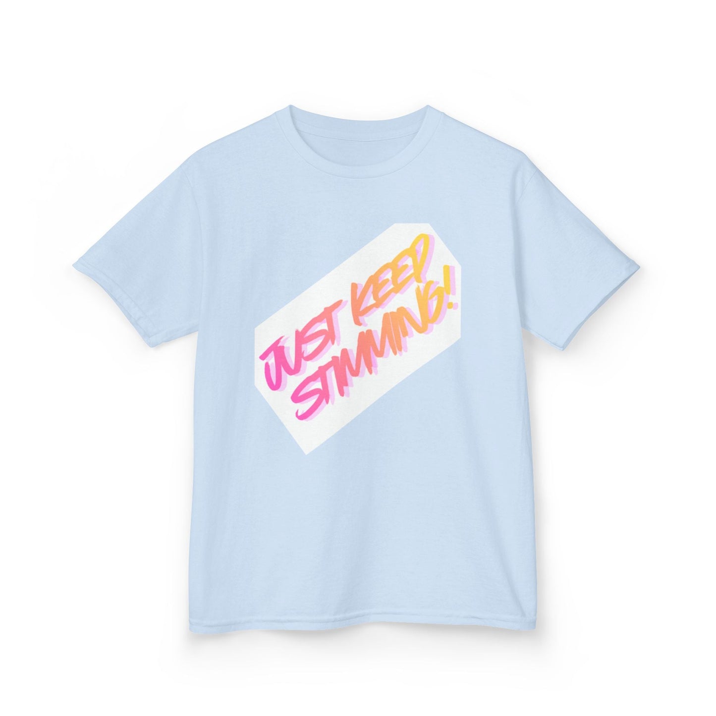 "Just Keep Stimming" Kids T-Shirt - Retro Gradient Autism Awareness Tee for Boys & Girls | Sizes XS–XL - Geo Rocks The 'Tism