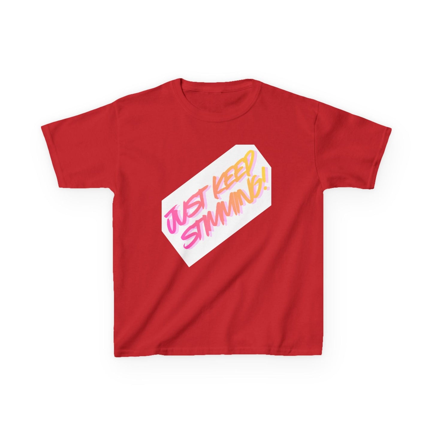 "Just Keep Stimming" Kids T-Shirt - Retro Gradient Autism Awareness Tee for Boys & Girls | Sizes XS–XL - Geo Rocks The 'Tism