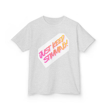 "Just Keep Stimming" Kids T-Shirt - Retro Gradient Autism Awareness Tee for Boys & Girls | Sizes XS–XL - Geo Rocks The 'Tism