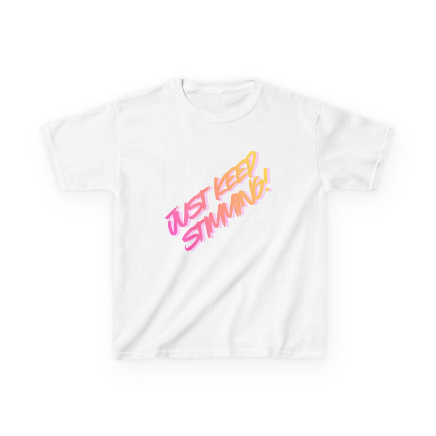 "Just Keep Stimming" Kids T-Shirt - Retro Gradient Autism Awareness Tee for Boys & Girls | Sizes XS–XL - Geo Rocks The 'Tism