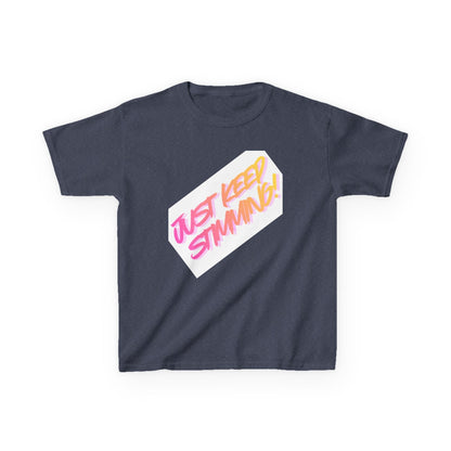 "Just Keep Stimming" Kids T-Shirt - Retro Gradient Autism Awareness Tee for Boys & Girls | Sizes XS–XL - Geo Rocks The 'Tism