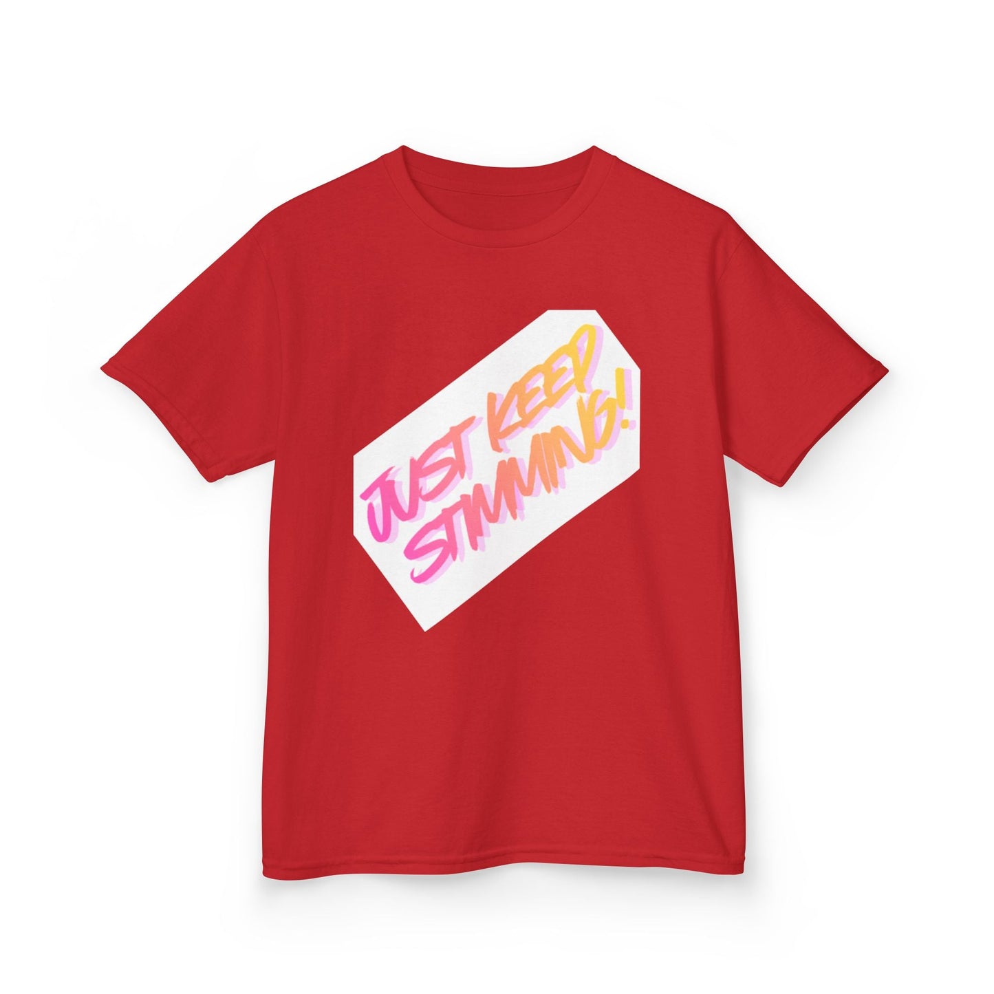 "Just Keep Stimming" Kids T-Shirt - Retro Gradient Autism Awareness Tee for Boys & Girls | Sizes XS–XL - Geo Rocks The 'Tism