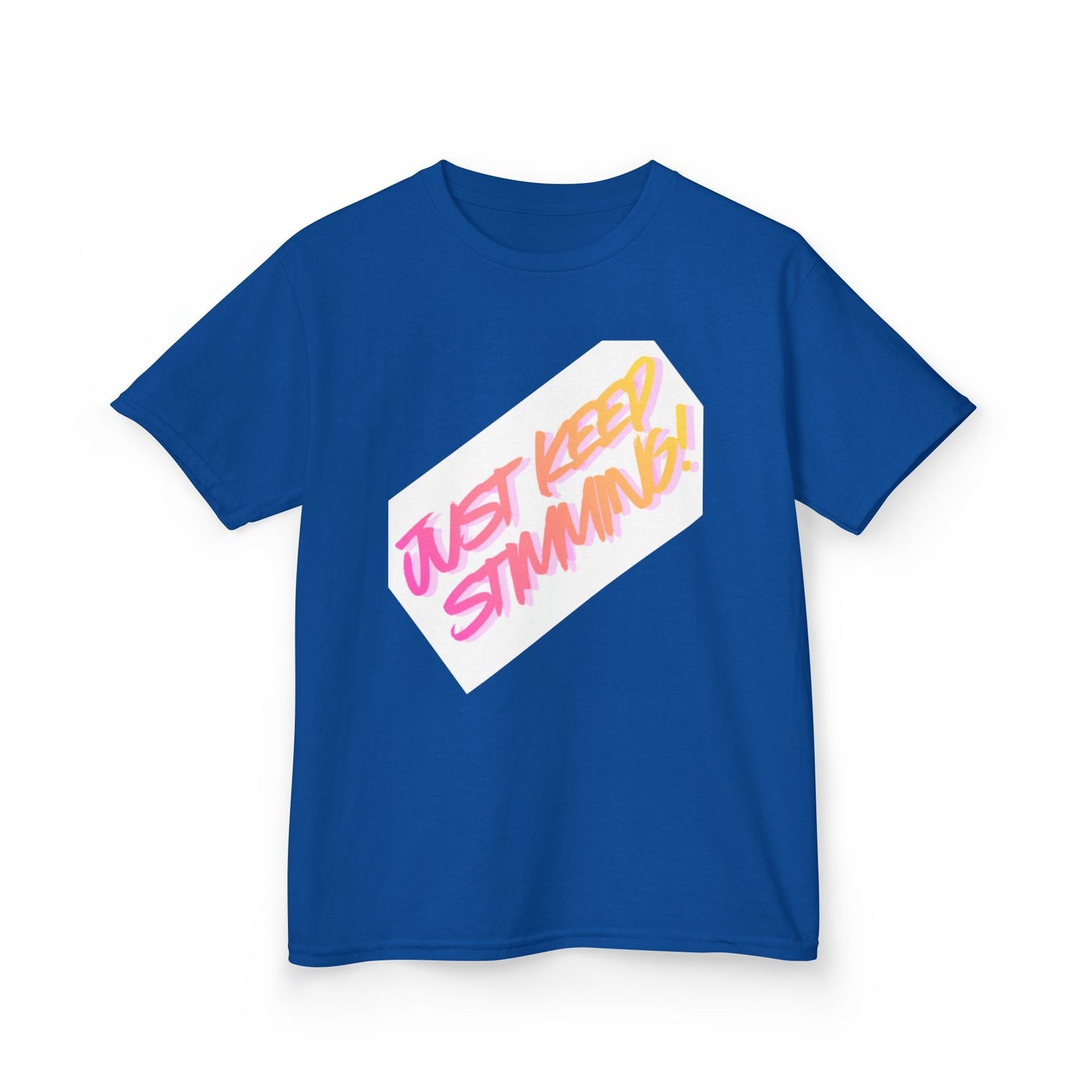 "Just Keep Stimming" Kids T-Shirt - Retro Gradient Autism Awareness Tee for Boys & Girls | Sizes XS–XL - Geo Rocks The 'Tism