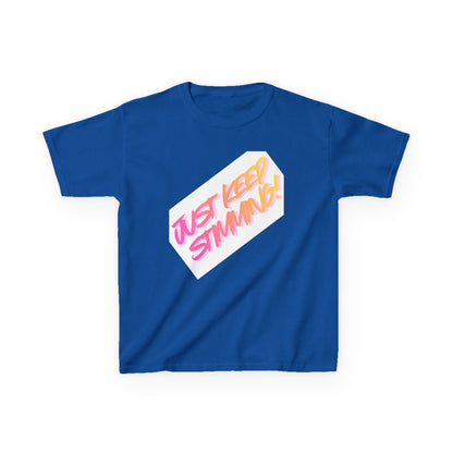 "Just Keep Stimming" Kids T-Shirt - Retro Gradient Autism Awareness Tee for Boys & Girls | Sizes XS–XL - Geo Rocks The 'Tism