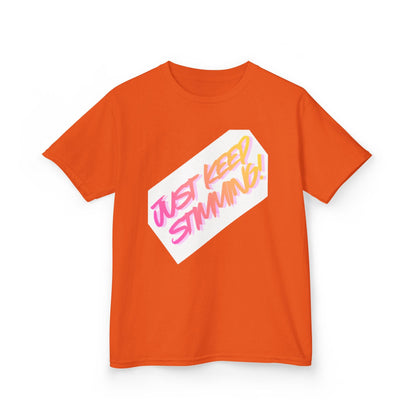 "Just Keep Stimming" Kids T-Shirt - Retro Gradient Autism Awareness Tee for Boys & Girls | Sizes XS–XL - Geo Rocks The 'Tism