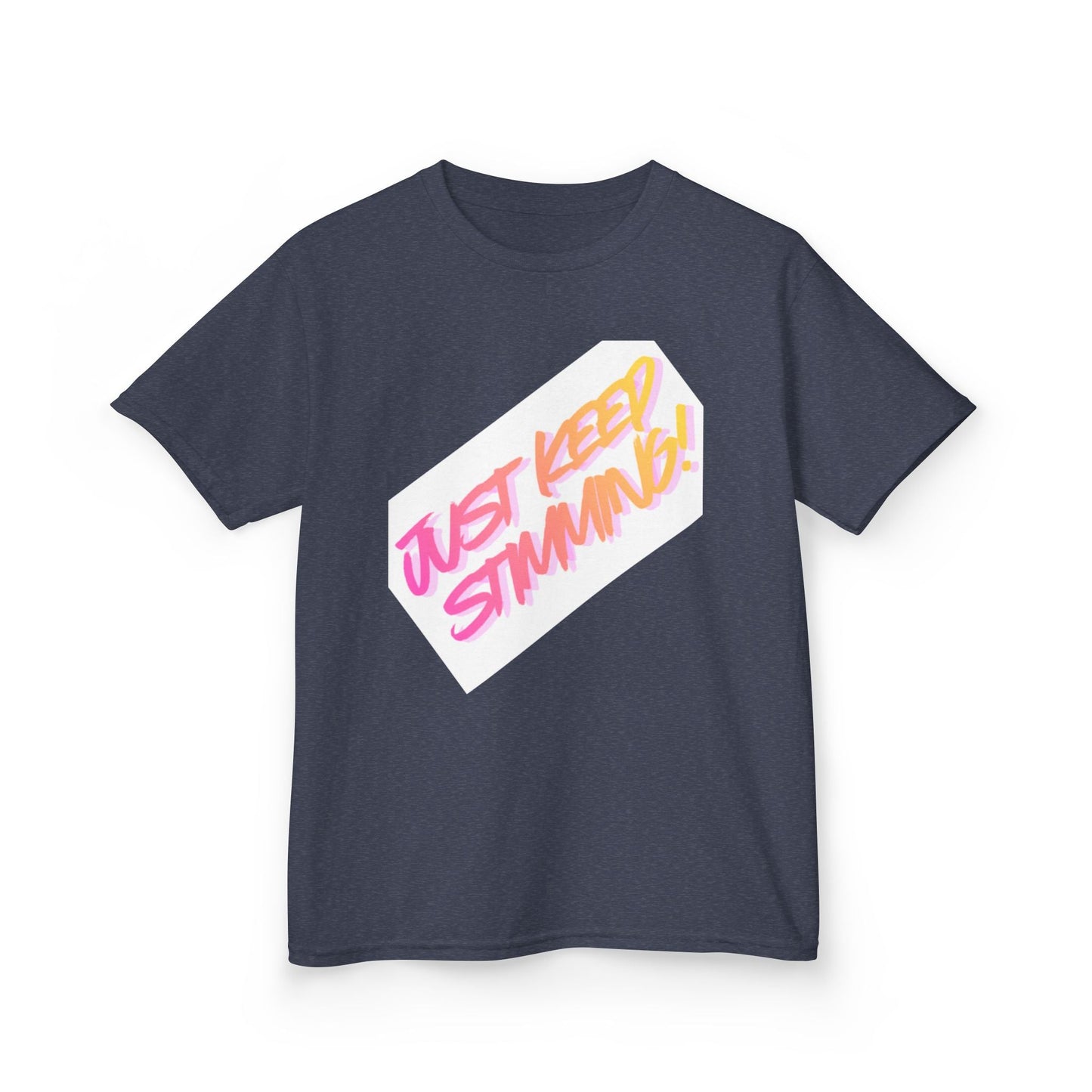 "Just Keep Stimming" Kids T-Shirt - Retro Gradient Autism Awareness Tee for Boys & Girls | Sizes XS–XL - Geo Rocks The 'Tism