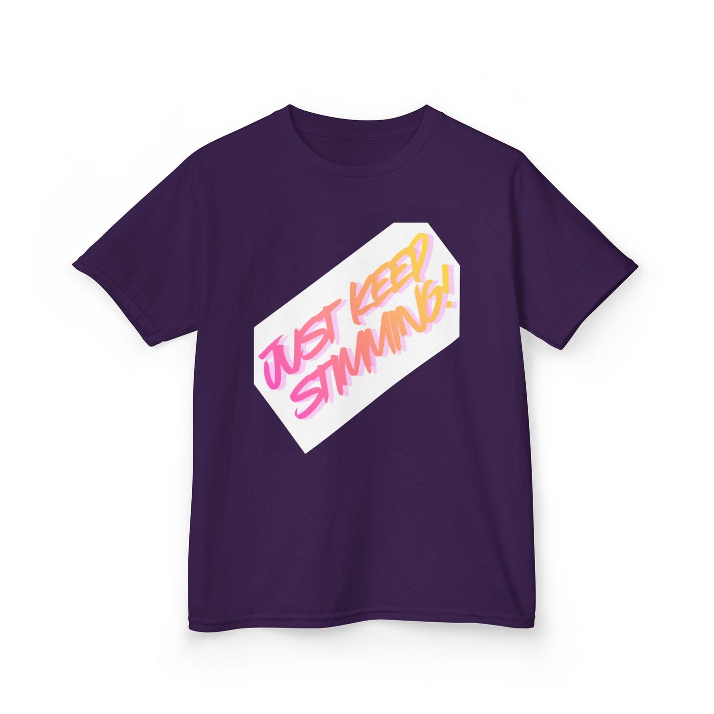"Just Keep Stimming" Kids T-Shirt - Retro Gradient Autism Awareness Tee for Boys & Girls | Sizes XS–XL - Geo Rocks The 'Tism