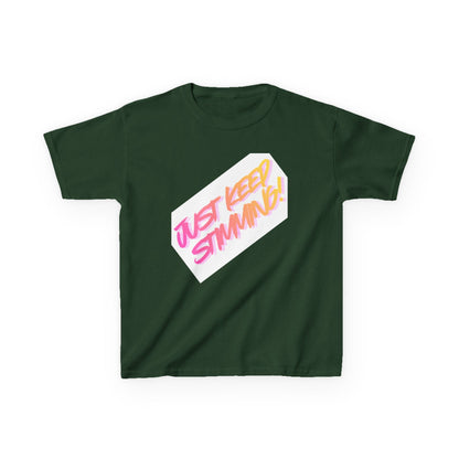 "Just Keep Stimming" Kids T-Shirt - Retro Gradient Autism Awareness Tee for Boys & Girls | Sizes XS–XL - Geo Rocks The 'Tism