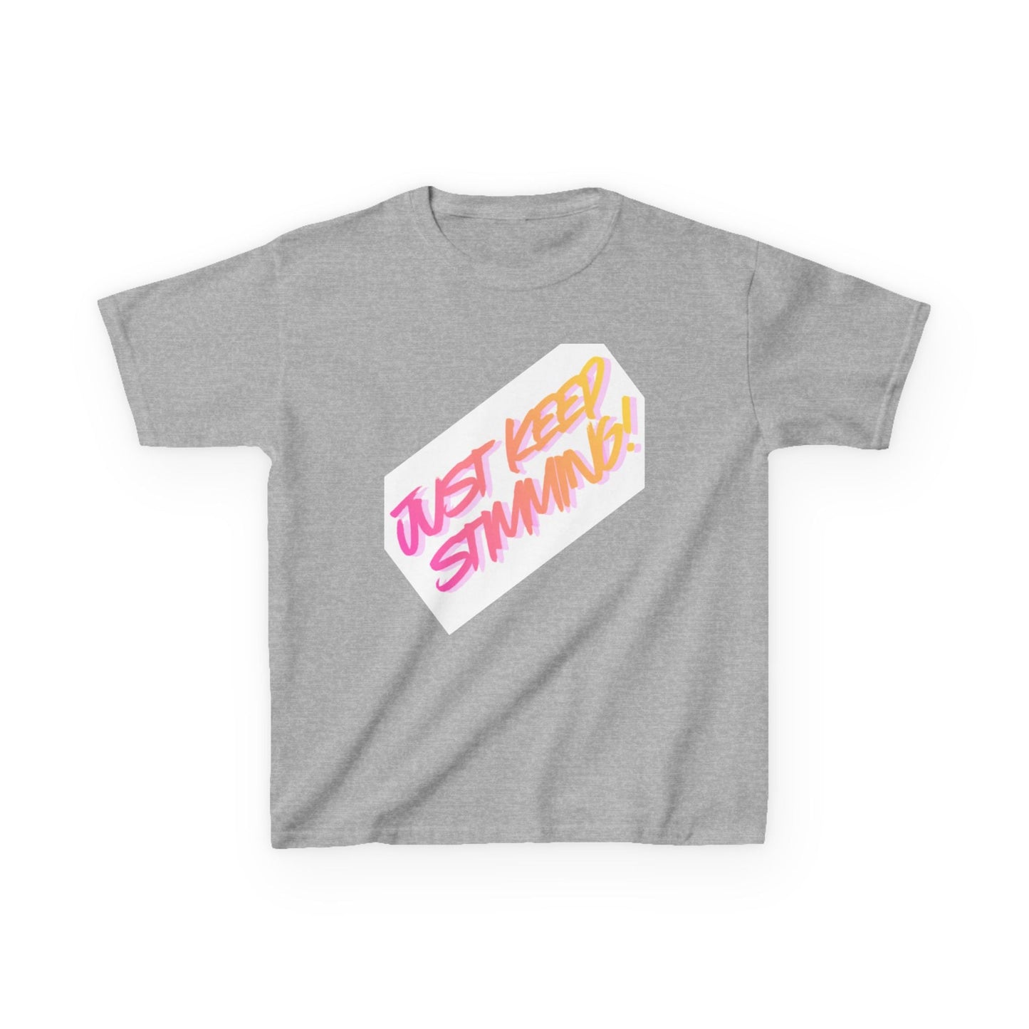 "Just Keep Stimming" Kids T-Shirt - Retro Gradient Autism Awareness Tee for Boys & Girls | Sizes XS–XL - Geo Rocks The 'Tism