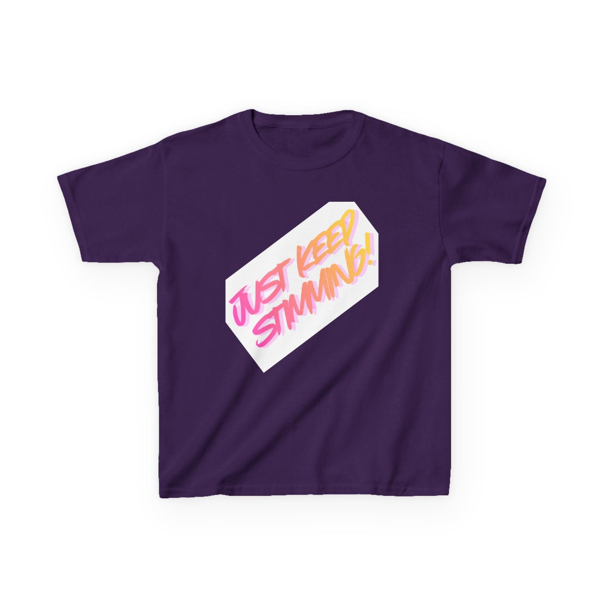 "Just Keep Stimming" Kids T-Shirt - Retro Gradient Autism Awareness Tee for Boys & Girls | Sizes XS–XL - Geo Rocks The 'Tism