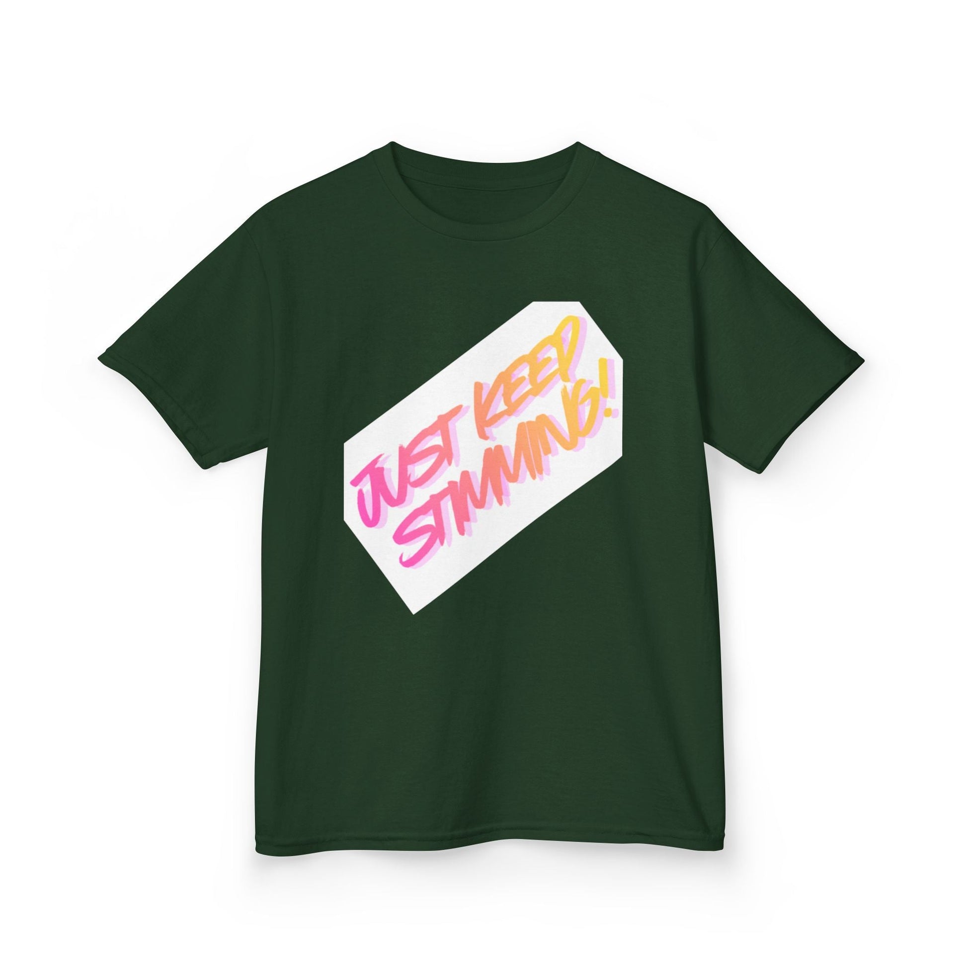 "Just Keep Stimming" Kids T-Shirt - Retro Gradient Autism Awareness Tee for Boys & Girls | Sizes XS–XL - Geo Rocks The 'Tism