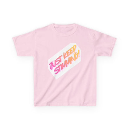 "Just Keep Stimming" Kids T-Shirt - Retro Gradient Autism Awareness Tee for Boys & Girls | Sizes XS–XL - Geo Rocks The 'Tism