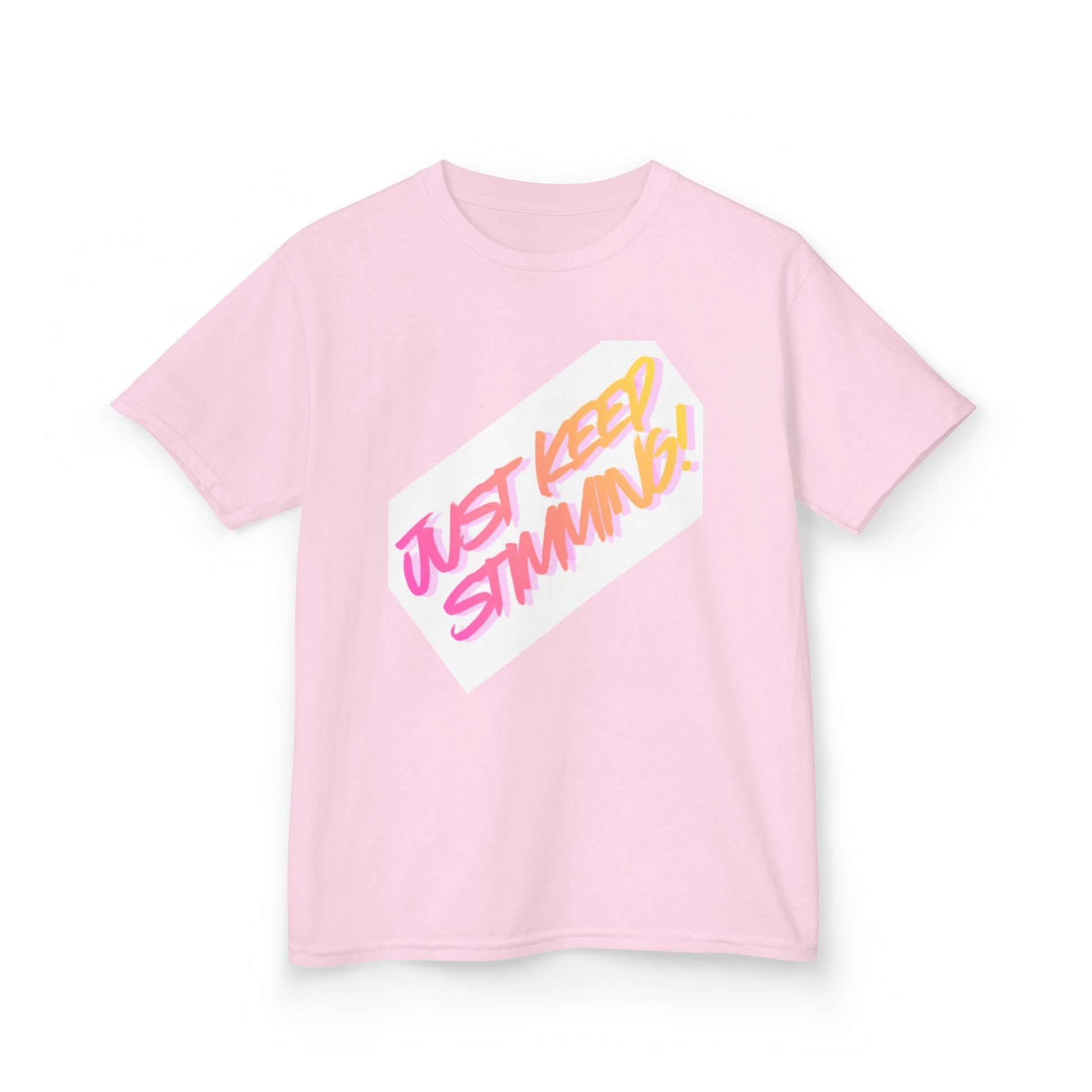 "Just Keep Stimming" Kids T-Shirt - Retro Gradient Autism Awareness Tee for Boys & Girls | Sizes XS–XL - Geo Rocks The 'Tism