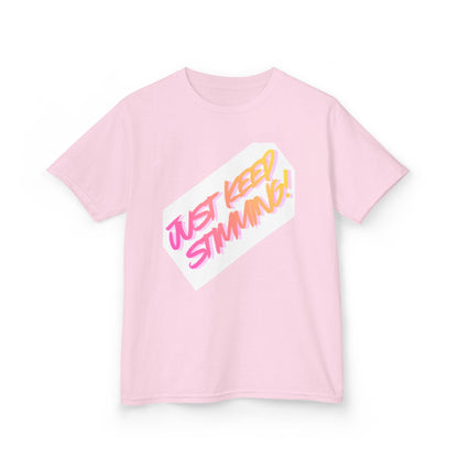 "Just Keep Stimming" Kids T-Shirt - Retro Gradient Autism Awareness Tee for Boys & Girls | Sizes XS–XL - Geo Rocks The 'Tism