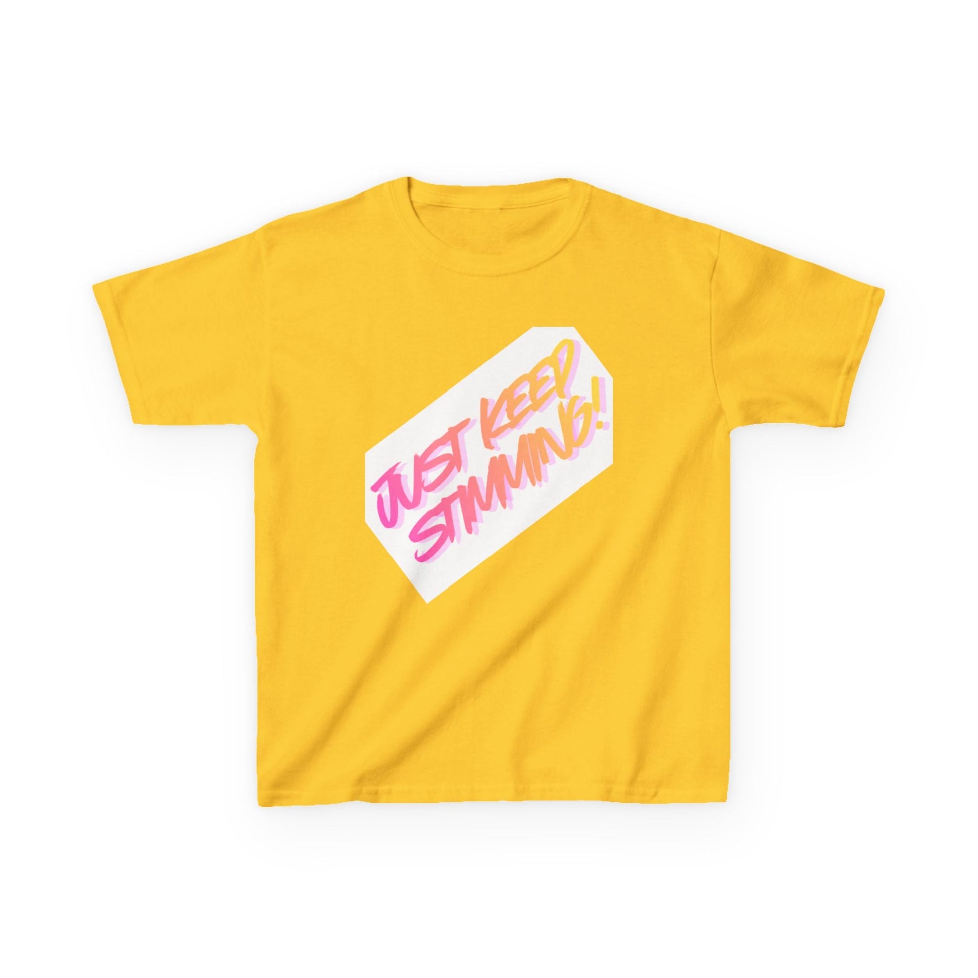 "Just Keep Stimming" Kids T-Shirt - Retro Gradient Autism Awareness Tee for Boys & Girls | Sizes XS–XL - Geo Rocks The 'Tism