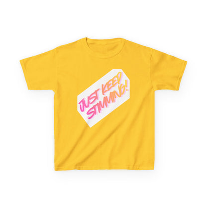 "Just Keep Stimming" Kids T-Shirt - Retro Gradient Autism Awareness Tee for Boys & Girls | Sizes XS–XL - Geo Rocks The 'Tism