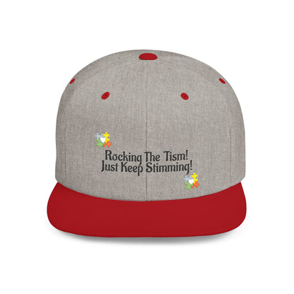 Just Keep Swimming Autism Snapback Hat - Geo Rocks The 'Tism