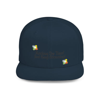Just Keep Swimming Autism Snapback Hat - Geo Rocks The 'Tism