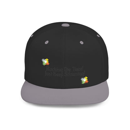 Just Keep Swimming Autism Snapback Hat - Geo Rocks The 'Tism