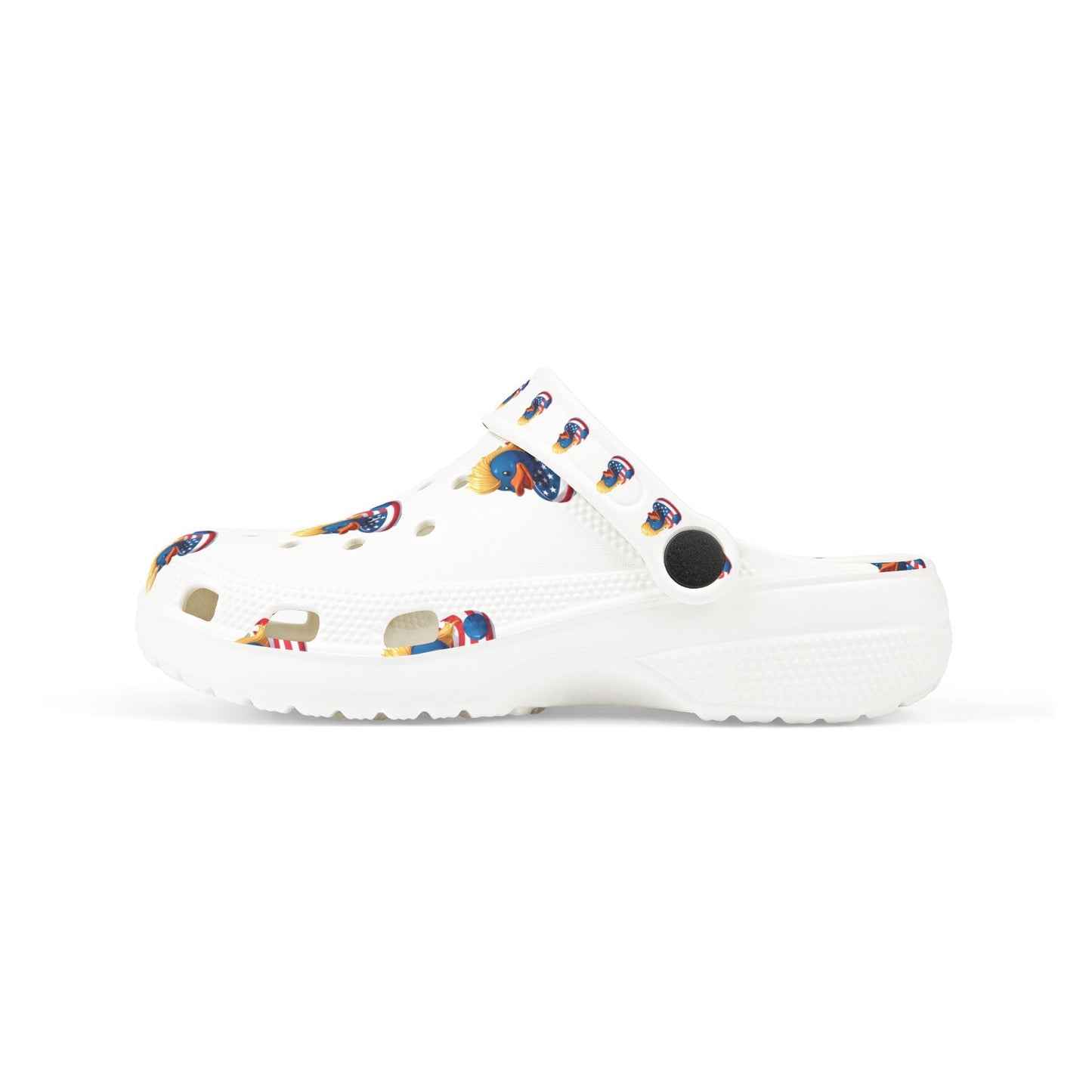 Kids American flag Duck Float Pattern - Lightweight Slip - On clogs - Geo Rocks The 'Tism