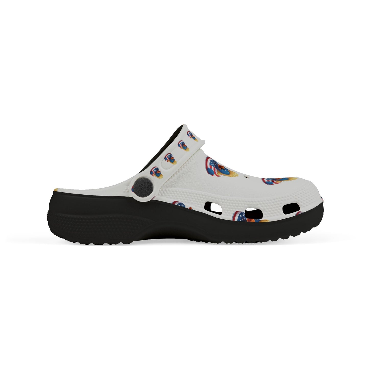 Kids American flag Duck Float Pattern - Lightweight Slip - On clogs - Geo Rocks The 'Tism