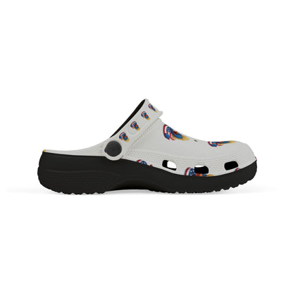 Kids American flag Duck Float Pattern - Lightweight Slip - On clogs - Geo Rocks The 'Tism