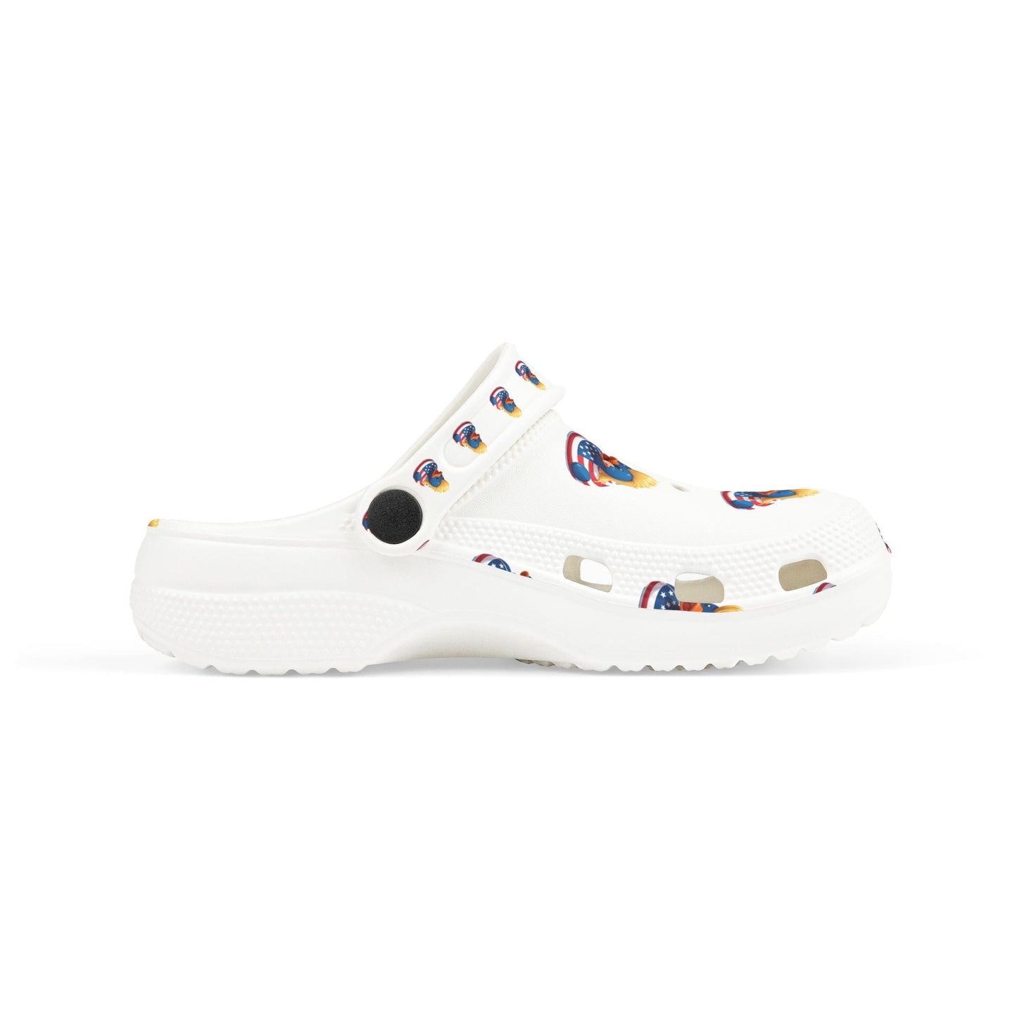 Kids American flag Duck Float Pattern - Lightweight Slip - On clogs - Geo Rocks The 'Tism