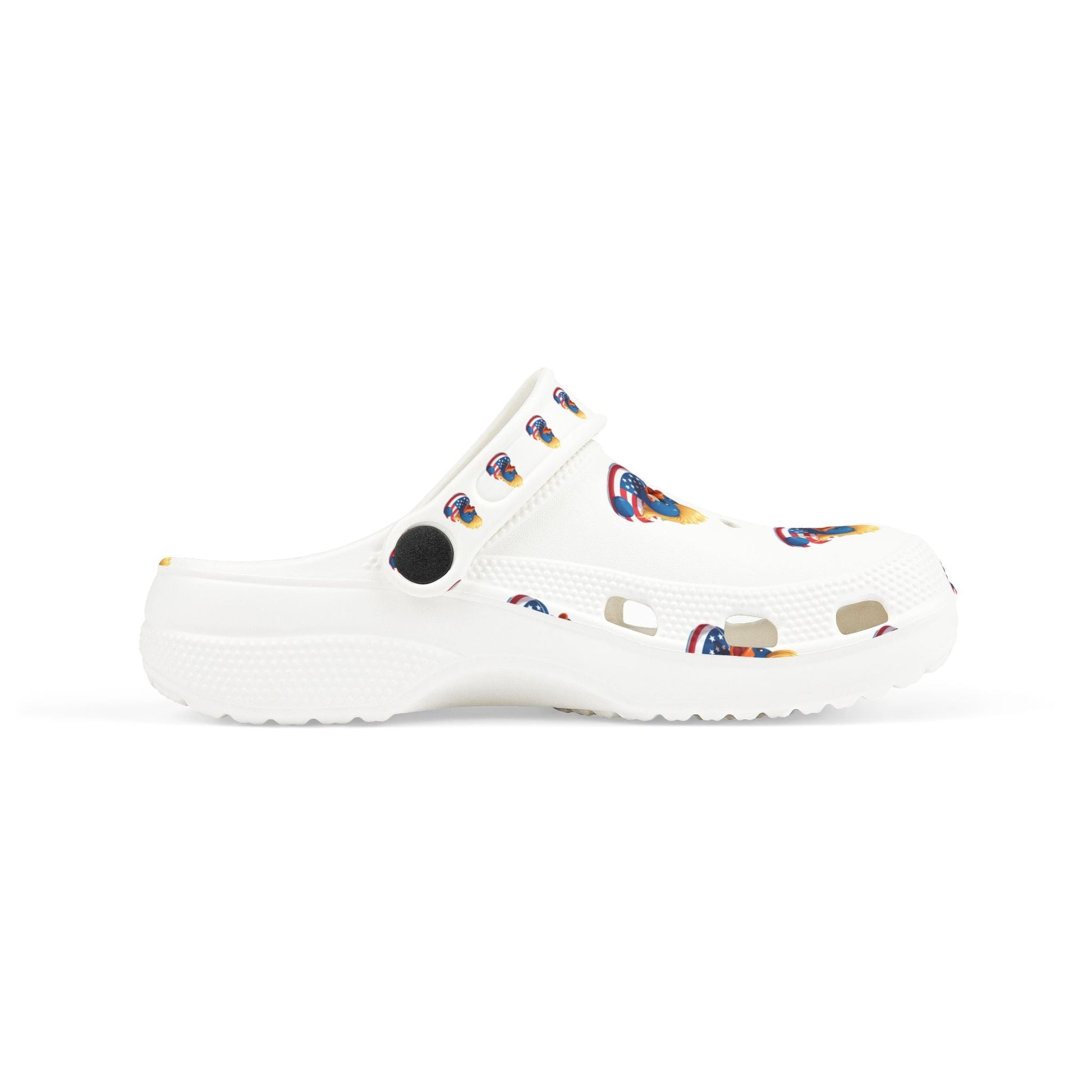 Kids American flag Duck Float Pattern - Lightweight Slip - On clogs - Geo Rocks The 'Tism