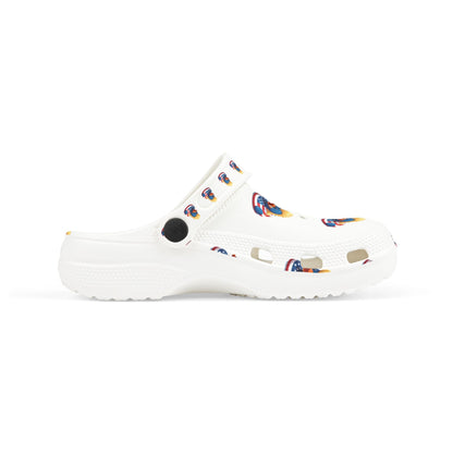 Kids American flag Duck Float Pattern - Lightweight Slip - On clogs - Geo Rocks The 'Tism