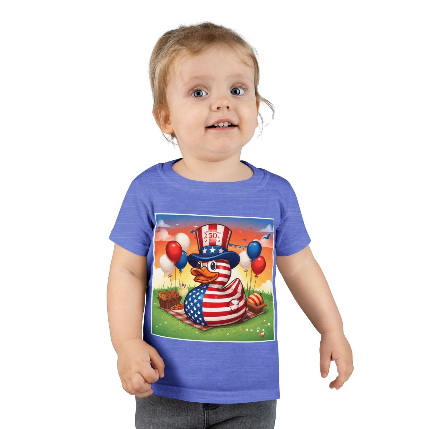 Kids' USA 250th Birthday Duck T-Shirt – Patriotic Rubber Duck Tee 2026 - Geo Rocks The 'Tism