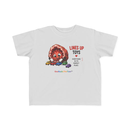 "Lines Up Toys" Stimming Geode Autism Self Sensory Regulation Toddler Tee - Geo Rocks The 'Tism