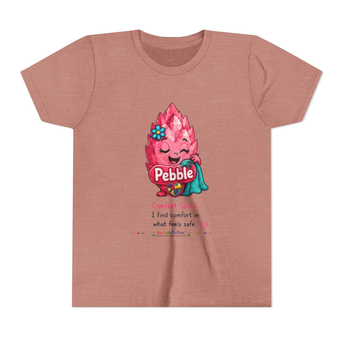 “Loves Soft Things” Stimming Geode -Autism Self Sensory Regulation Youth Tee - Geo Rocks The 'Tism