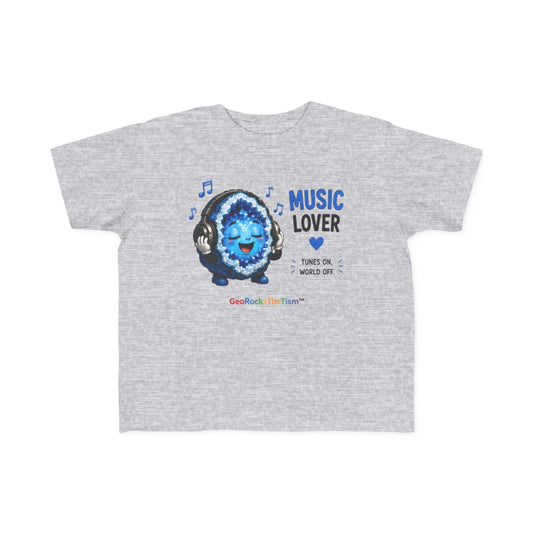 "Music Lover" Stimming Geode Autism Self Sensory Regulation Toddler Tee - Geo Rocks The 'Tism