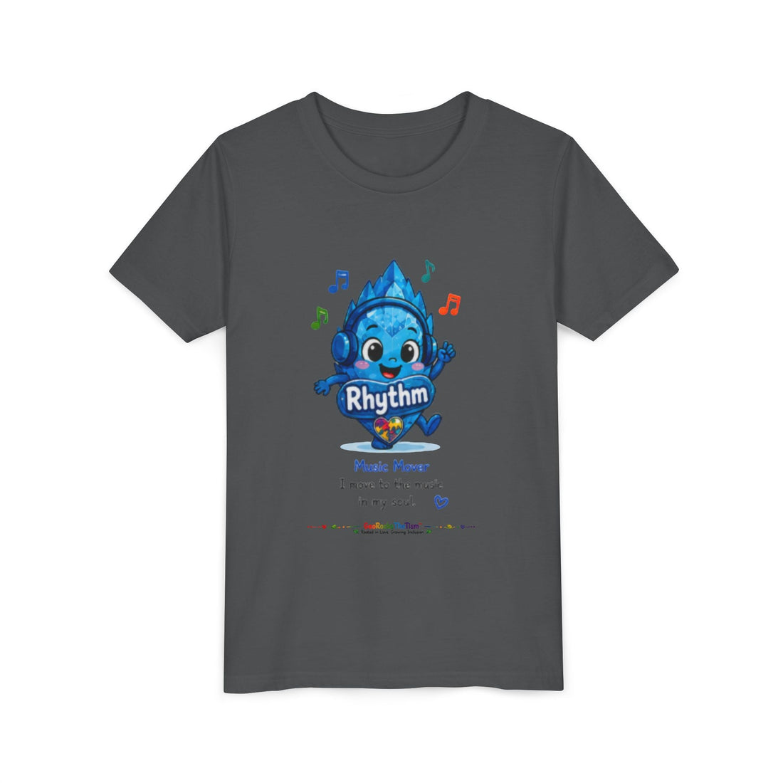 "Music Lover" Stimming Geode-Autism Self Sensory Regulation Youth Tee - Geo Rocks The 'Tism