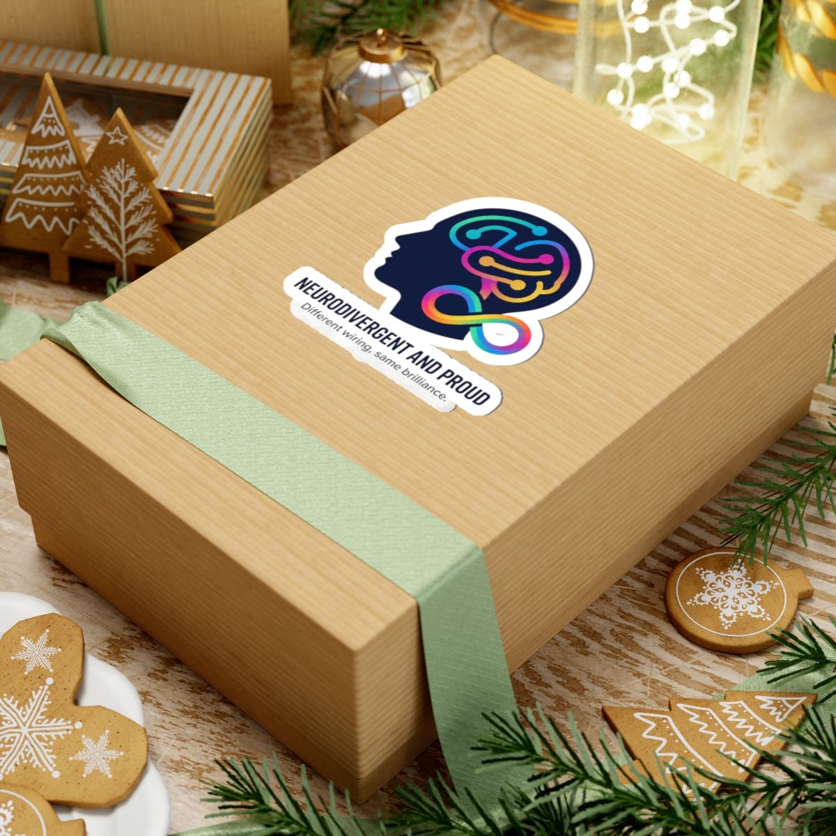 "Neurodivergent and Proud" Kiss - Cut Sticker - Autism Pride Neural Circuit Design | 4 Sizes - Geo Rocks The 'Tism