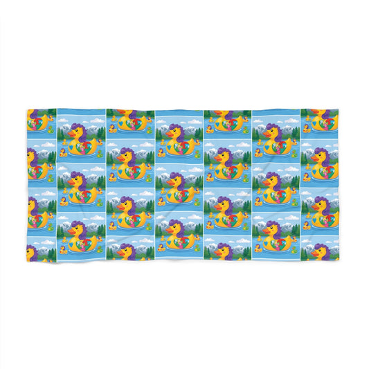 Neurodiversity fun Mama Duck Print Towel Beach Towel - Geo Rocks The 'Tism