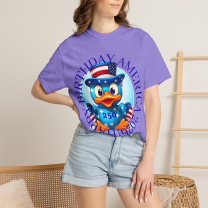 Patriotic Duck 'Happy Birthday America' T-Shirt - Geo Rocks The 'Tism