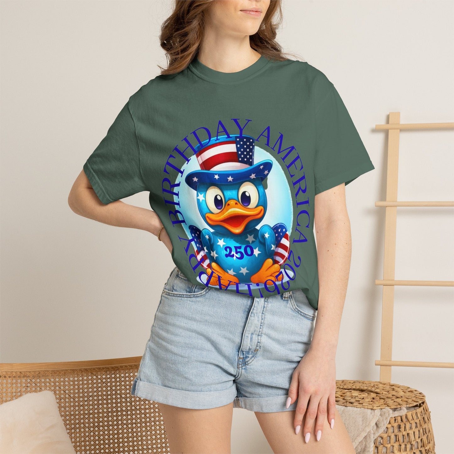 Patriotic Duck 'Happy Birthday America' T-Shirt - Geo Rocks The 'Tism