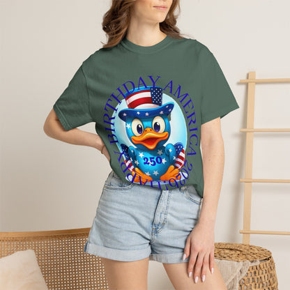 Patriotic Duck 'Happy Birthday America' T-Shirt - Geo Rocks The 'Tism