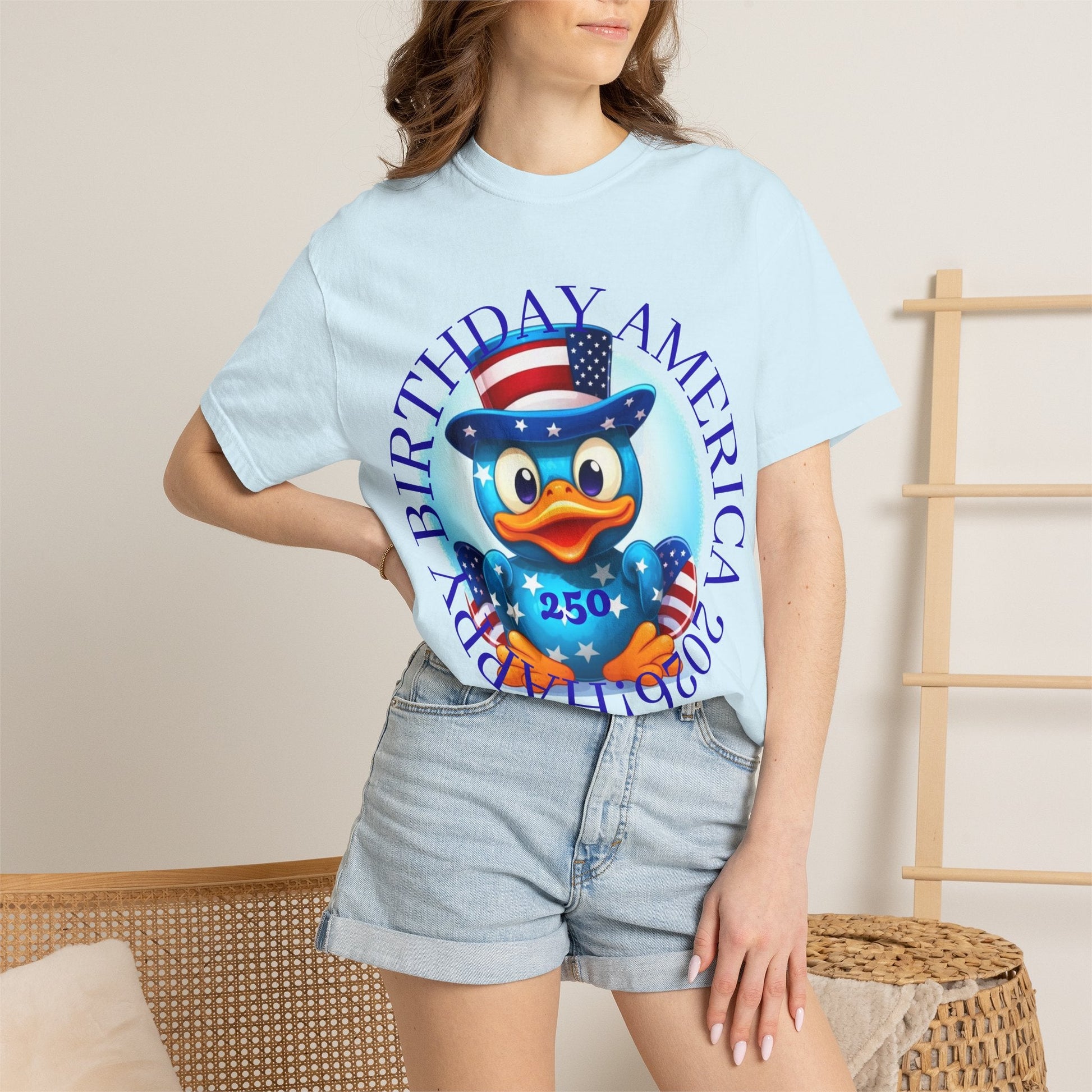 Patriotic Duck 'Happy Birthday America' T-Shirt - Geo Rocks The 'Tism