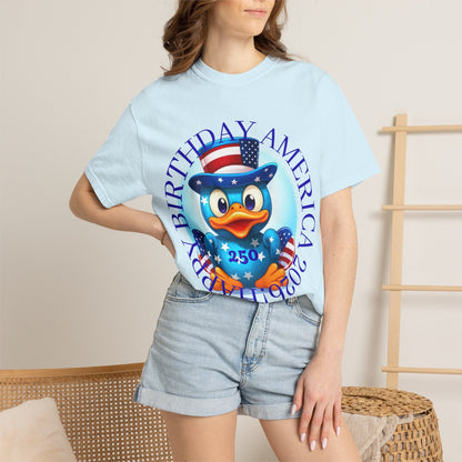 Patriotic Duck 'Happy Birthday America' T-Shirt - Geo Rocks The 'Tism