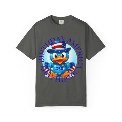 Patriotic Duck 'Happy Birthday America' T-Shirt - Geo Rocks The 'Tism