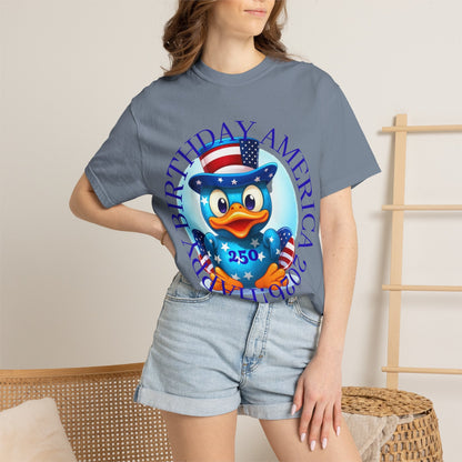 Patriotic Duck 'Happy Birthday America' T-Shirt - Geo Rocks The 'Tism